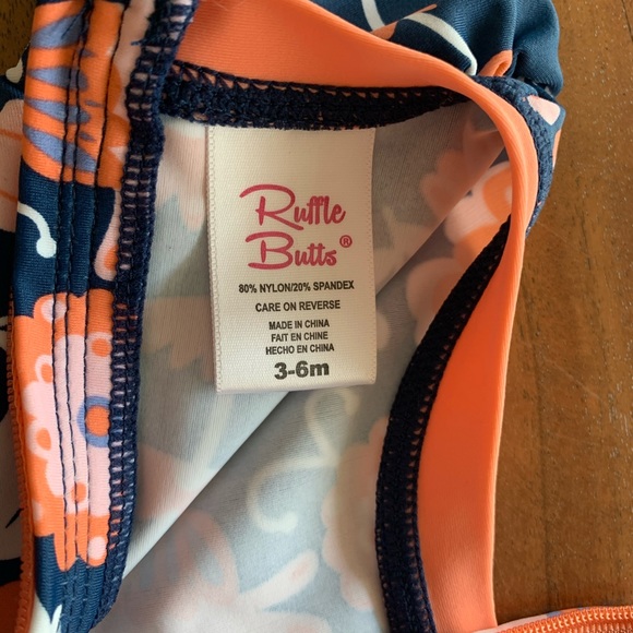 RuffleButt One Piece Rash Guard - 3-6M - Picture 6 of 6